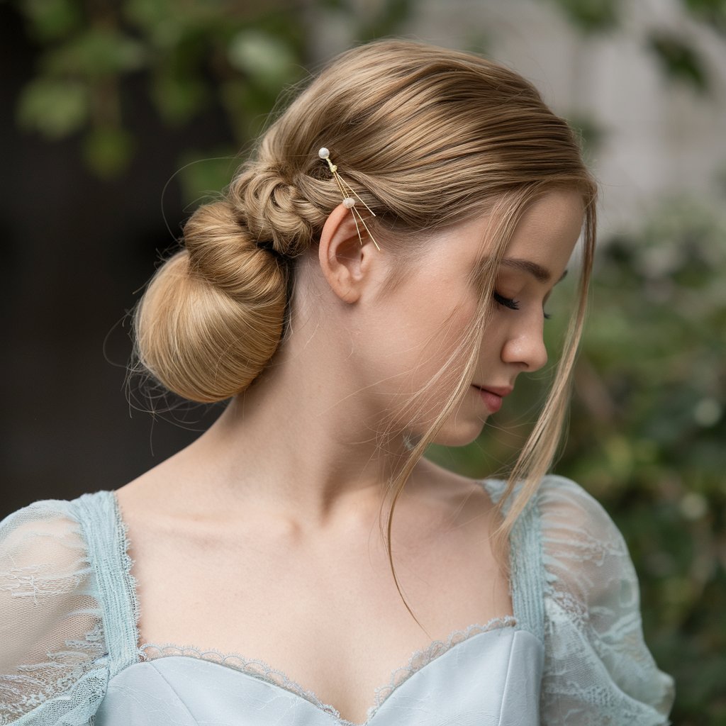 The low chignon is a timeless, elegant hairstyle that’s perfect for homecoming. To achieve this look, gather the hair into a low ponytail at the nape of the neck, twist it into a bun, and secure it with bobby pins. Add a bit of volume at the crown of your head for a more formal, structured appearance. You can also tuck in small flowers or decorative hairpins to personalize the look. This style works best for medium to long hair and provides a sophisticated, polished finish that pairs beautifully with any homecoming dress.
