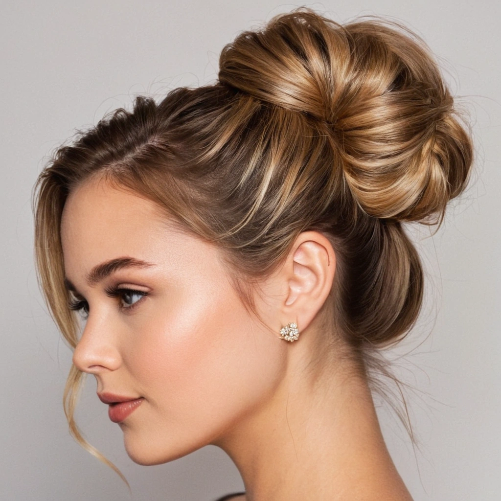 Messy Bun with Loose Strands