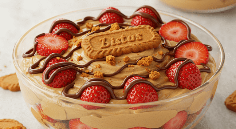 No-Bake Biscoff Strawberries Delight