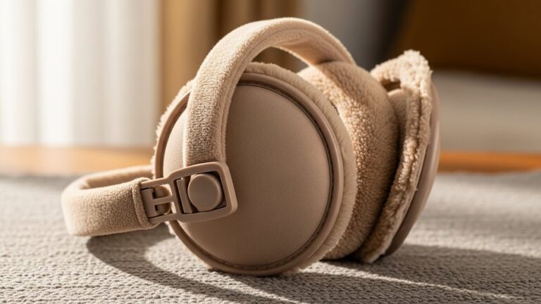 Foldable Earmuffs, Winter Warm Ear Muffs, Unisex Adults, Beige