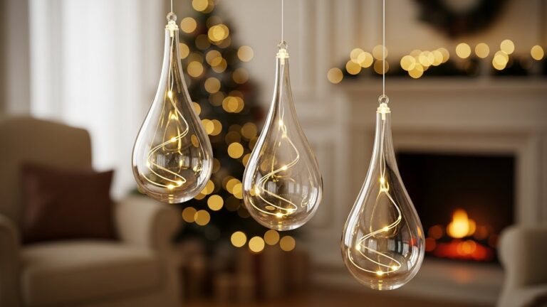 Christmas Decoration LED Drops 20 cm Hanging Glass