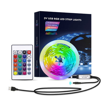 5V USB RGB LED Strip Light — App/IR Control