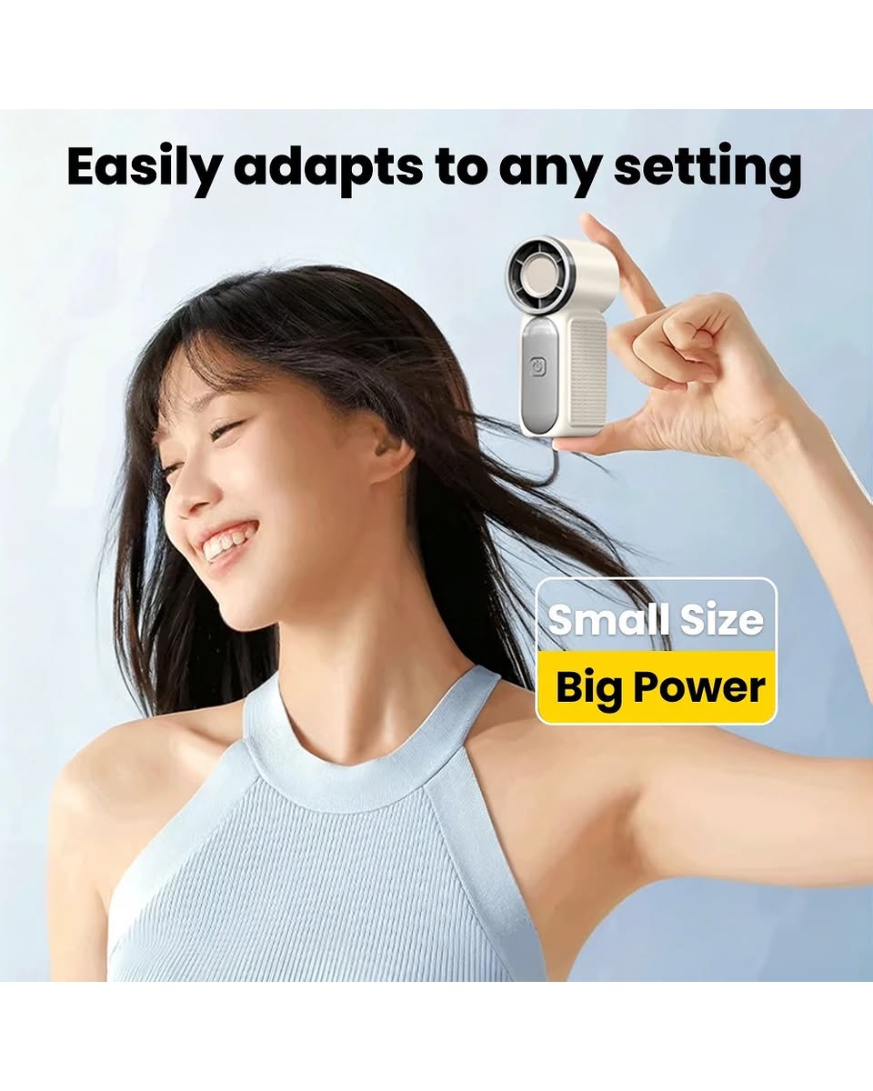 Handheld Mini Fan — Type-C Rechargeable, 5-Speed