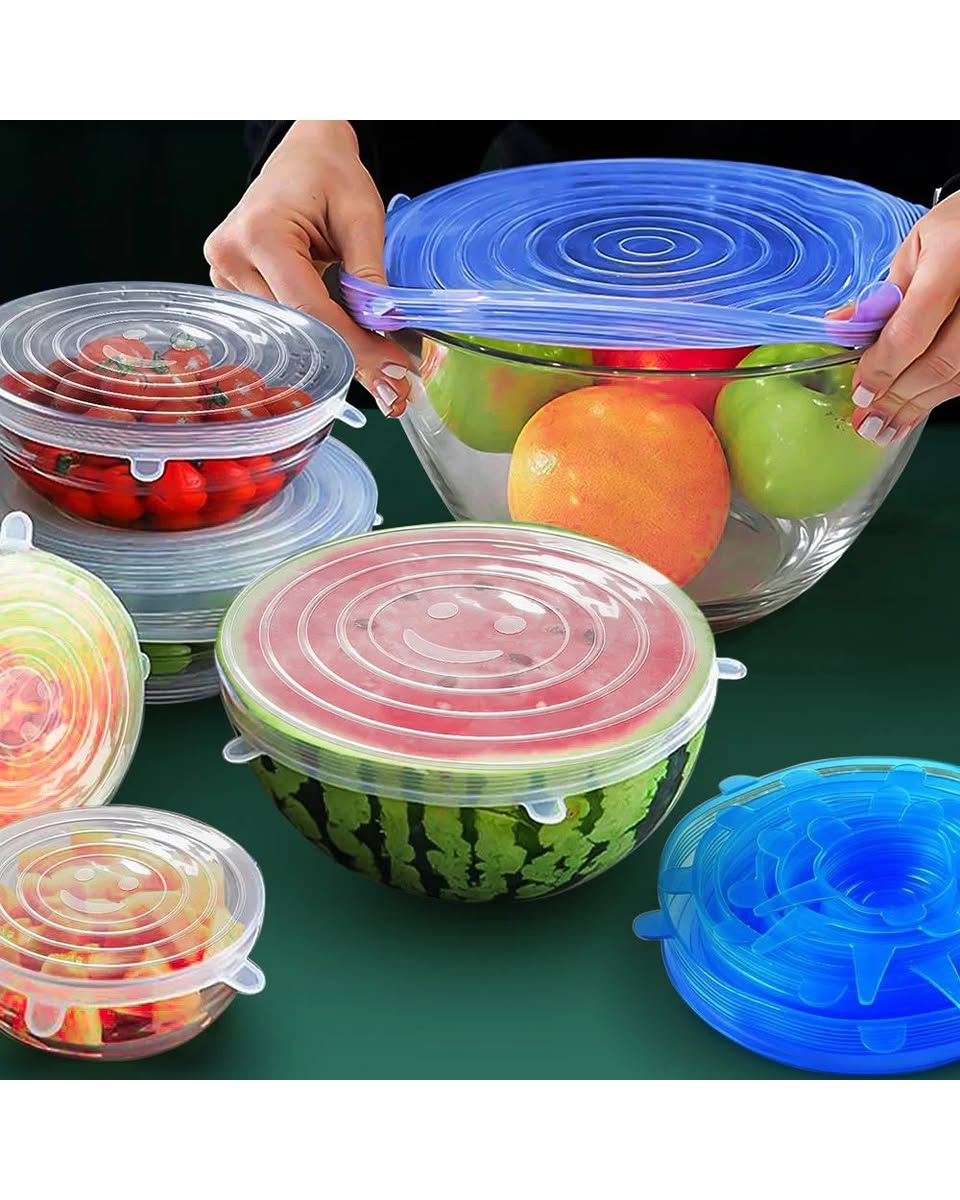 Reusable Silicone Stretch Lids — 6 Pcs Set