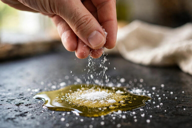 How to Clean Spilled Cooking Oil Fast with Plain Salt
