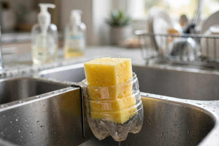 DIY Sink Sponge Holder from a Plastic Bottle