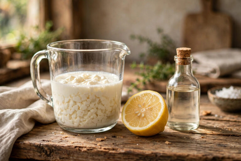 Homemade Buttermilk: Milk + Lemon in 10 Minutes