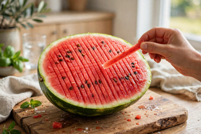 How to Cut Watermelon into Sticks (Grid-Cut Method)