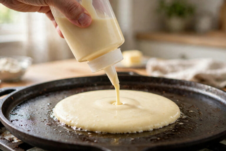 Pancake Batter in Squeeze Bottle: Perfect Round Pancakes