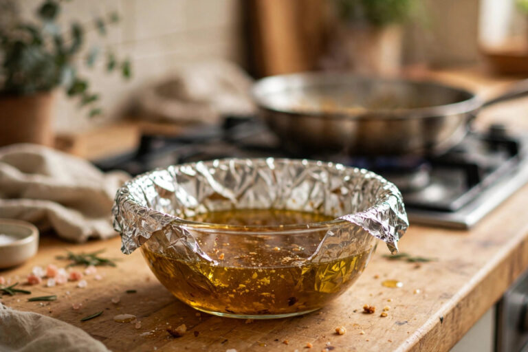 How to Dispose of Used Cooking Oil Without a Mess (Foil Trick)