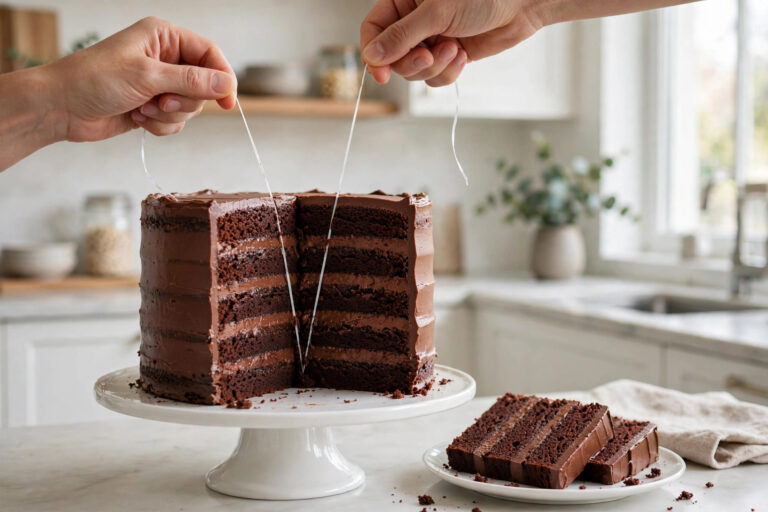 Cut Cake with Dental Floss: Bakery-Clean Slices