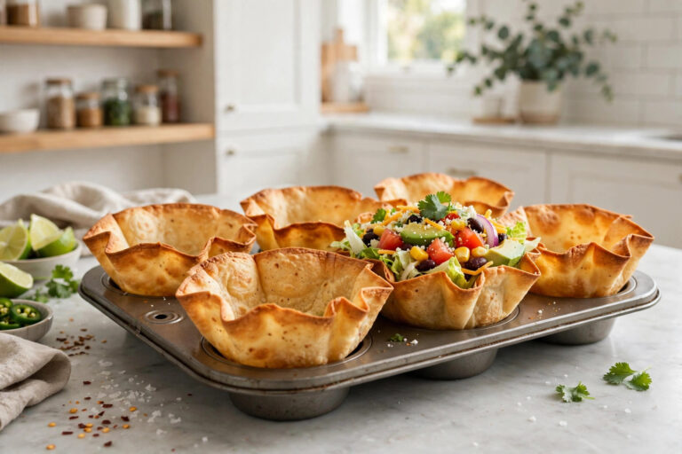 How to Make Tortilla Bowls in the Oven: Muffin Tin Trick